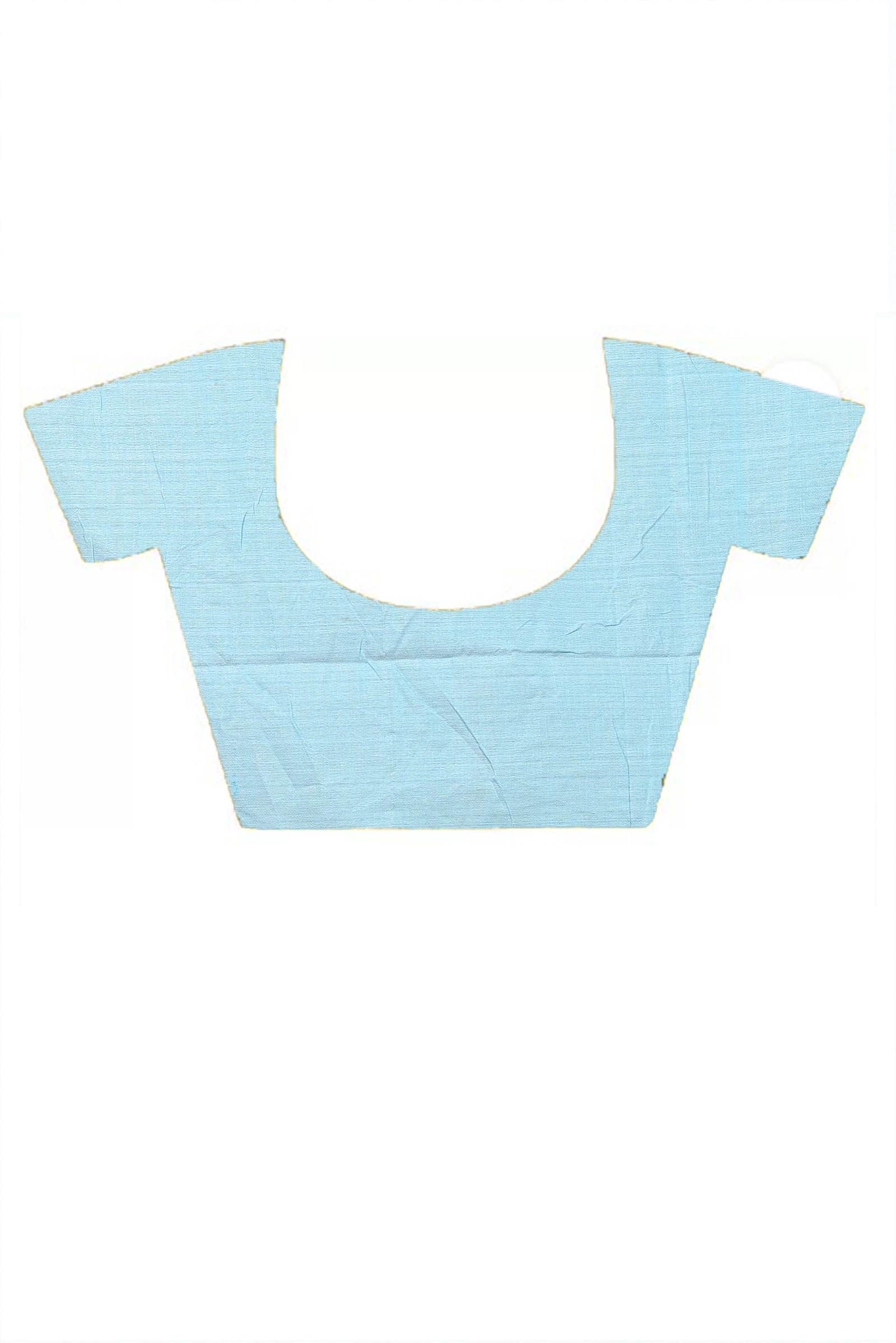 Sky Blue Cotton Blended Paraya Embroidery Handloom saree (301)